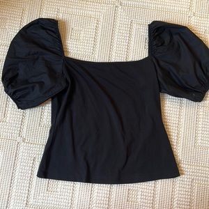 H&M black puff sleeve top - size M - NWT